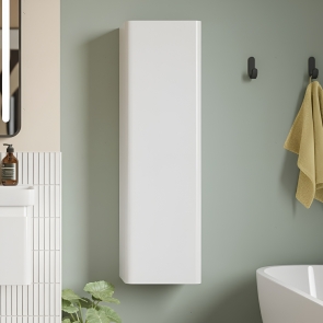 Signature Celeste Wall Hung 1-Door Tall Unit 350mm Wide - Matt White | Product Image