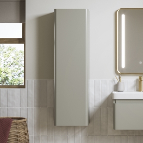 Signature Celeste Wall Hung 1-Door Tall Unit 350mm Wide - Matt Latte | Product Image