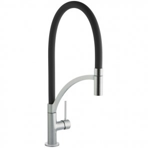 Prima Swan Neck Pull Out Single Lever Kitchen Sink Mixer Tap - Black
