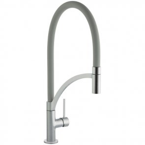 Prima Swan Neck Pull Out Single Lever Kitchen Sink Mixer Tap - Grey