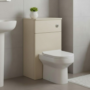 Signature Diversity Back to Wall WC Toilet Unit 500mm Wide - Matt Cotton/Oak Effect