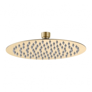 Signature Reflex Round Ultraslim Shower Head 250mm Diameter - Brushed Brass