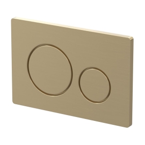 Signature Round Push Button Dual Flush Plate - Brushed Brass | Product Image