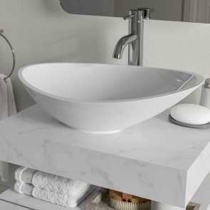 Signature Gloria Sit-On Countertop Basin 564mm Wide 0 Tap Hole - White