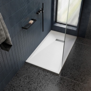 Signature Linear Slim Rectangular Shower Tray 1100mm x 800mm (inc Waste) | Product Image