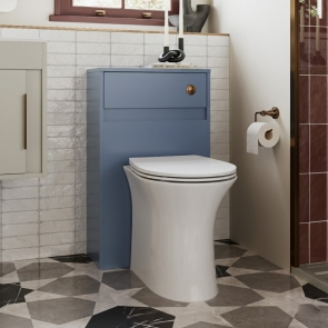 Signature Helsinki Back to Wall WC Toilet Unit 500mm Wide - Matt Misty Blue | Product Image
