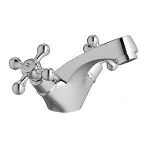 Signature Mayfair Basin Mixer Tap Dual Handle with Waste - Chrome | Product Image