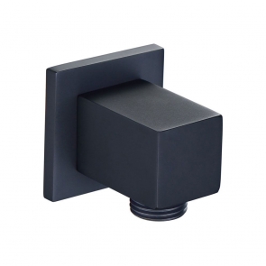 Signature Square Wall Outlet Elbow - Matt Black