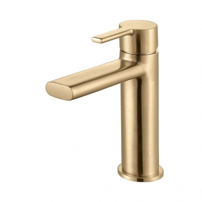 Signature Onyx Basin Mixer Tap Single Handle - Brushed Brass