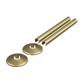 Signature 18mm Radiator Valve Sleeves - Brushed Brass | Product Image