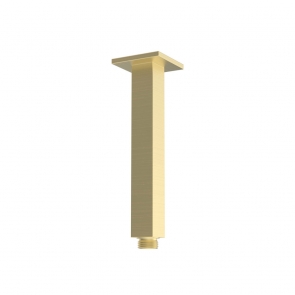 Signature React Square Ceiling Mounted Shower Arm 180mm Length - Brushed Brass