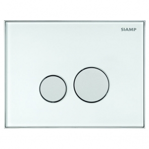 Signature Zone Dual Flush Plate Glass with Matt Chrome ABS Buttons - White