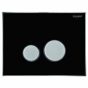 Signature Zone Dual Flush Plate Glass with Matt Chrome ABS Buttons - Black