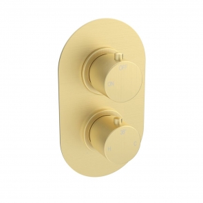 Signature Reflex Thermostatic 1 Outlet Concealed Shower Valve Dual Handle - Brushed Brass