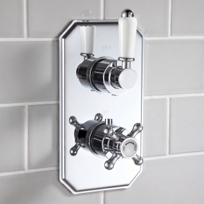 Signature Traditional Thermostatic 1 Outlet Concealed Shower Valve Dual Handle - Chrome | Product Image