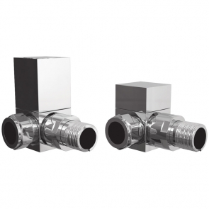 Signature Square Corner Radiator Valves (Pair) - Chrome | Product Image