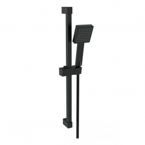 Signature Square Shower Slide Rail Kit with Single Function Handset - Matt Black