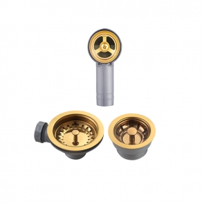 The 1810 Basket Strainer Waste Kit with Overflow - Gold Brass