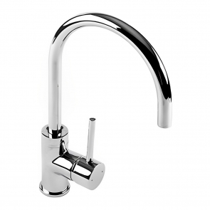 The 1810 Company Courbe Curved Spout Kitchen Sink Mixer Tap - Chrome