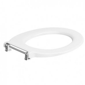 Twyford Avalon Toilet Seat Ring with Bar Hinge Top - White