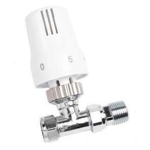 Ultraheat Eco Straight Thermostatic Radiator Valve with TRV Head - White
