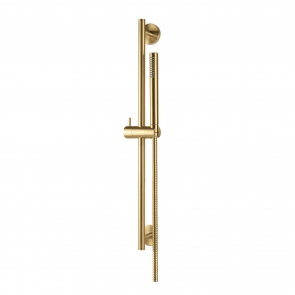 Vema Tiber Shower Slide Rail Kit with Pencil Handset - Brushed Brass | Product Image