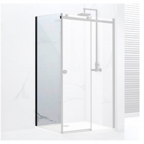 Verona Aquaglass+ Sphere Black Framed Side Panel 760mm Wide - 8mm Glass | Product Image