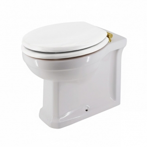 Verona Holborn Back to Wall Toilet - Soft Close Seat (Brushed Brass Fittings) | Product Image