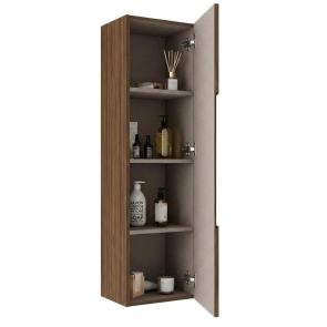 Verona Melanza Valenti Walnut 1-Door Tall Bathroom Storage Unit 1200mm (H) x 345mm (W) | Product Image