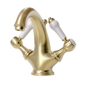 Verona Moretti Brushed Brass Basin Mixer Tap (inc Pop-Up Waste) | Product Image