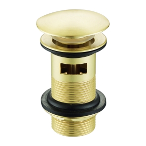 Verona Brushed Brass Slotted Press Top Basin Waste | Product Image