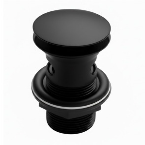 Verona Matt Black Slotted Press Top Basin Waste | Product Image