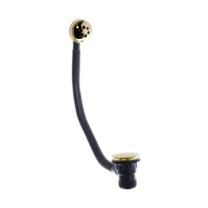 Verona Brushed Brass Press Top Bath Waste and Overflow | Product Image