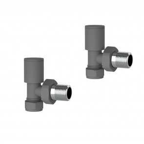 Verona Angled Standard Radiator Valves Pair - Anthracite | Product Image
