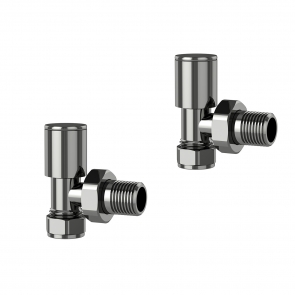 Verona Angled Standard Radiator Valves Pair - Black Nickel | Product Image