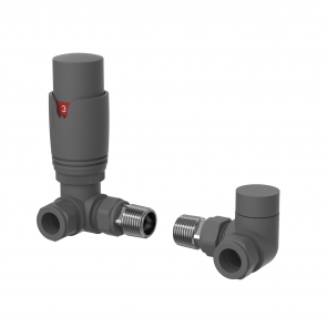 Verona Corner Thermostatic Radiator Valves Pair - Anthracite | Product Image