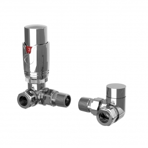 Verona Corner Thermostatic Radiator Valves Pair - Chrome | Product Image