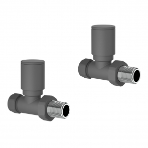 Verona Straight Standard Radiator Valves Pair - Anthracite | Product Image