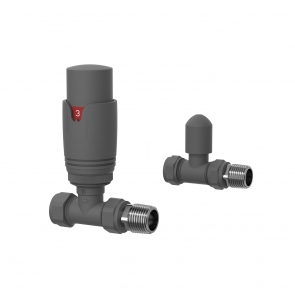 Verona Straight Thermostatic Radiator Valves Pair - Anthracite | Product Image