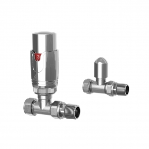 Verona Straight Thermostatic Radiator Valves Pair - Chrome | Product Image