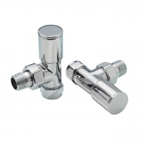 Verona Angled Standard Radiator Valves Pair - Chrome | Product Image