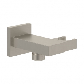 Villeroy & Boch Universal Square Wall Outlet and Hand Shower Holder - Brushed Nickel Matt