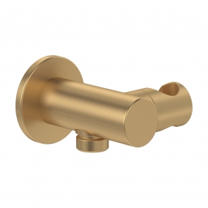 Villeroy & Boch Universal Round Wall Outlet and Hand Shower Holder - Brushed Gold
