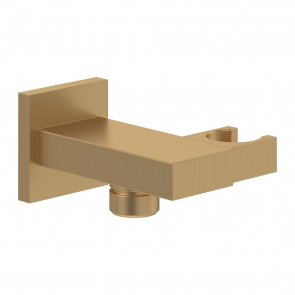 Villeroy & Boch Universal Square Wall Outlet and Hand Shower Holder - Brushed Gold