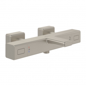 Villeroy & Boch Universal Thermostatic Square Bath Shower Mixer Tap - Brushed Nickel Matt