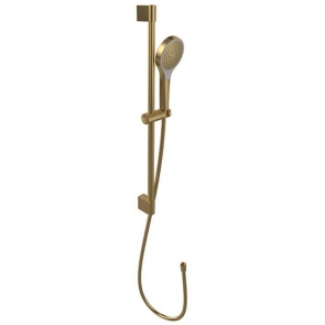 Villeroy & Boch Verve Slider Rail Shower Kit with Three Function Handset - Brushed Gold