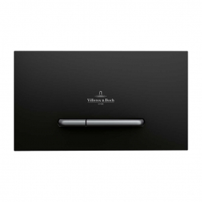 Villeroy & Boch ViConnect Angular Dual Button Toilet Flush Plate - Black Matt | Product Image