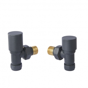 Vogue Arne Angled Radiator Valves Pair 15mm - Anthracite | Product Image
