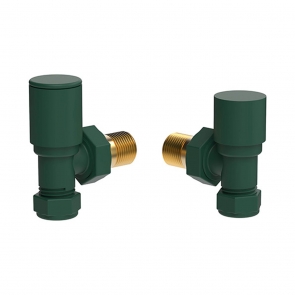Vogue Arne Angled Radiator Valves Pair 15mm - Moss Green | Product Image