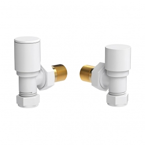 Vogue Arne Angled Radiator Valves Pair 15mm - White | Product Image